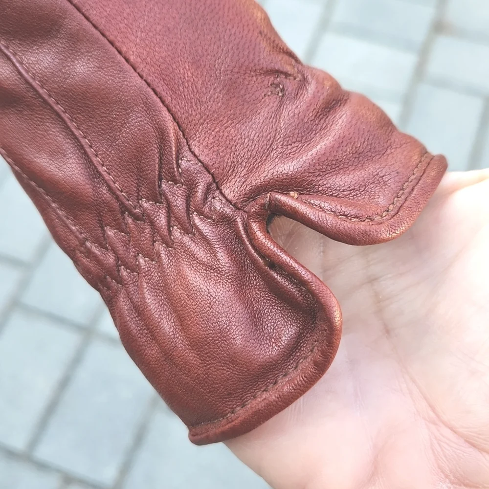 Fownes Fine Chocolate Brown Leather Gloves S